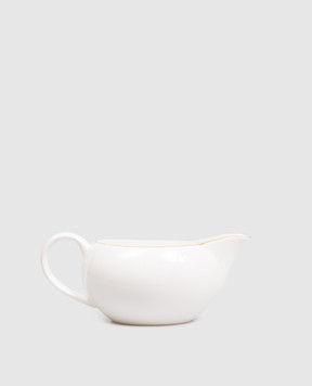 Geminiano Cozzi 1765 White porcelain sauceboat Striche Verdi e Oro LGCMI3639036