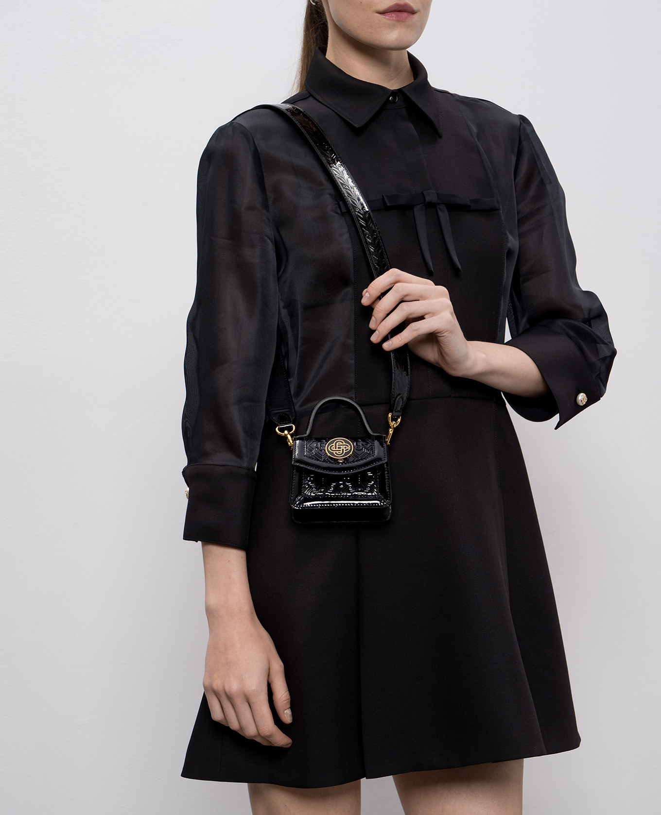 Jeanne black patent leather mini bag Casablanca 2