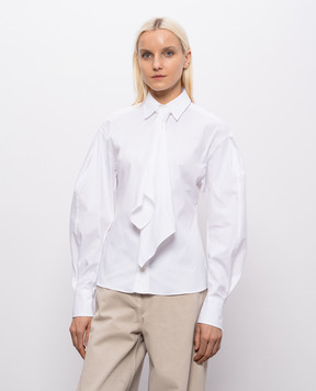 Brunello Cucinelli White shirt with a monil chain MP091M3A46