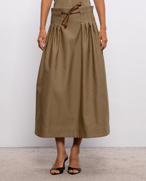 Max Mara TEMPIO khaki skirt with belt MXMTEMPIO
