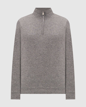 Brunello Cucinelli Gray cashmere jumper with zipper M2200124