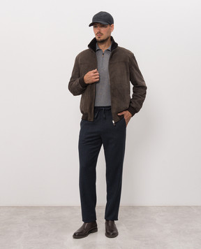Canali Gray wool polo shirt MK01149C0572