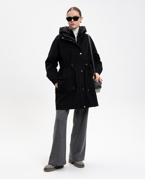 MooRER Black ALIMENA wool and cashmere parka ALIMENALE