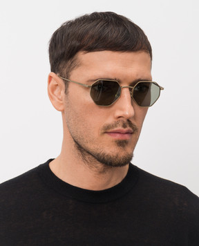 Bottega Veneta Gold Intrecciato Sunglasses 861361VIGA0