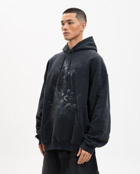 Vetements Black hoodie with print ME76HD192BX