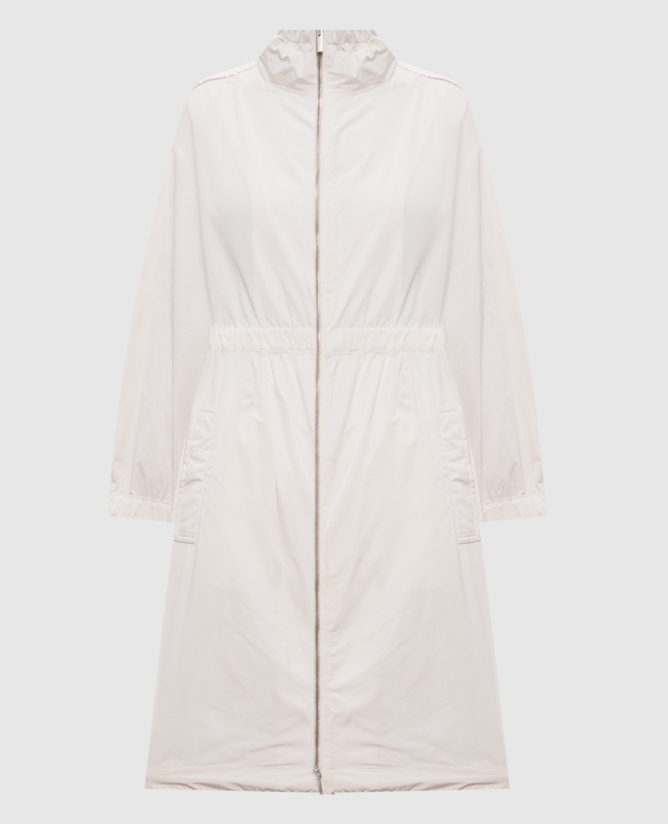 Beige parka with monil chain