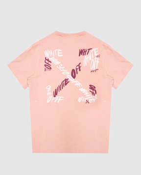 Off-White Children's pink Arrow Writings T-shirt 44GAA001F26J00A