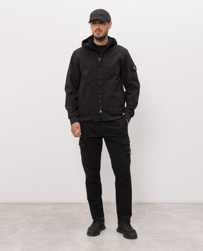 Stone Island Black T-shirt with logo emblem print L2S152100001S0533