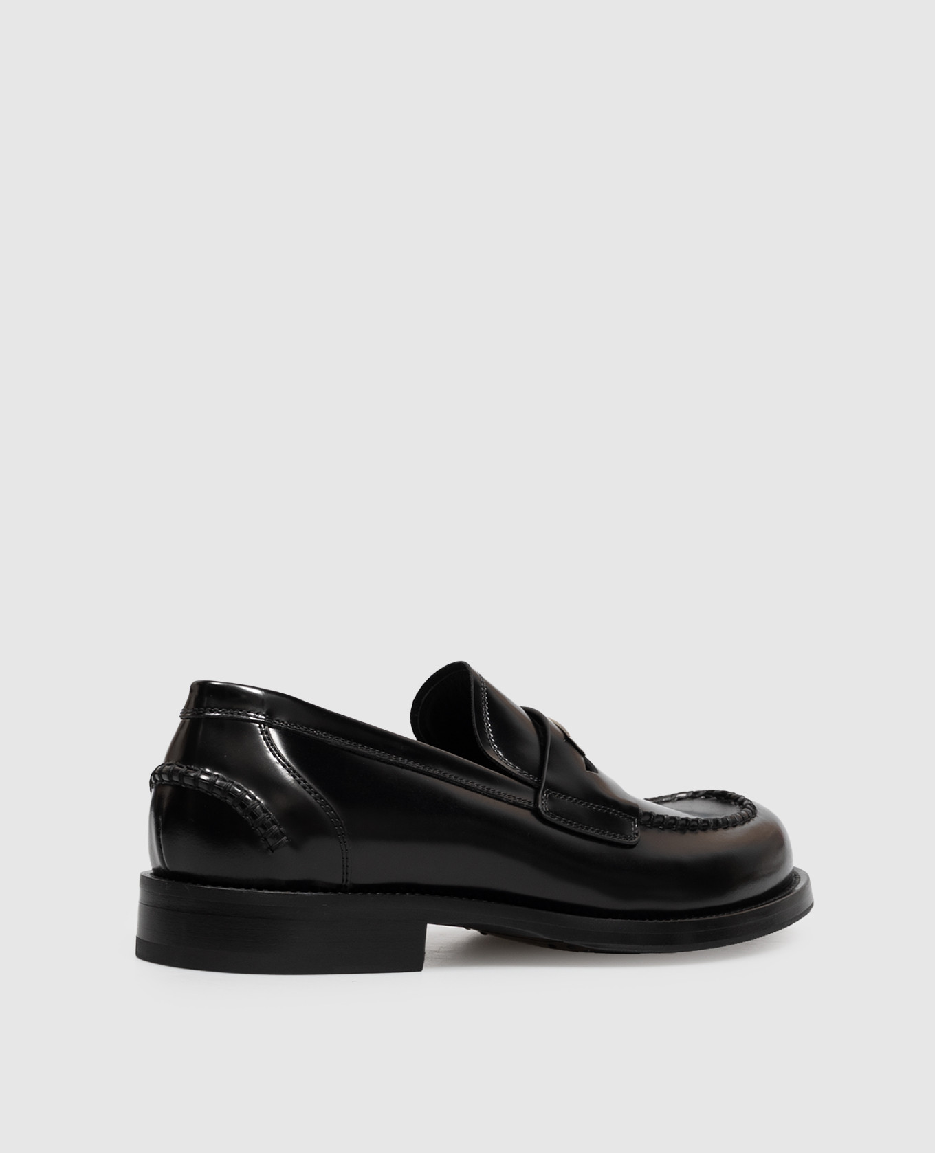 Black leather glossy loafers with monoframe Dolce&Gabbana 3
