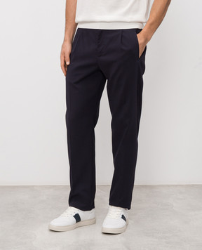 ISAIA Blue silk pants PNC04721070