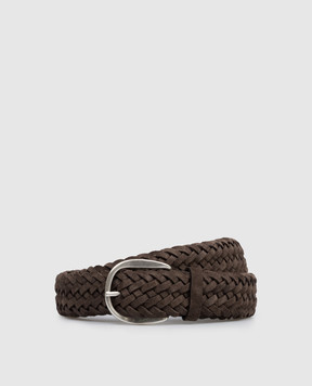 Orciani Brown suede braided belt U08318SUP