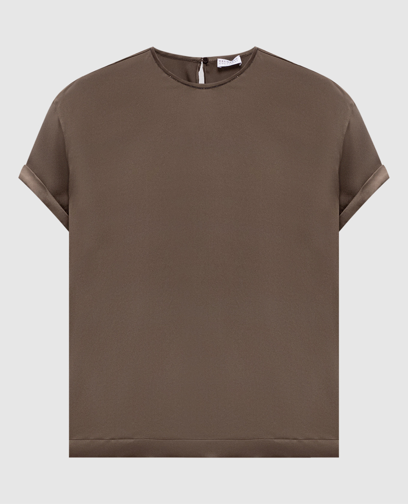 

Brown silk top with chain Brunello Cucinelli