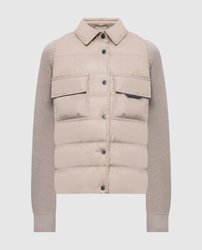 Brunello Cucinelli Beige down jacket with monil chain MD5987696P