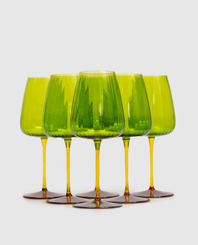 La Reine Set of green glasses Joy 6 pcs JOY55CL
