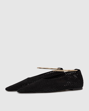 Jil Sander Black suede ballet flats with perforations J15WZ0038P7587