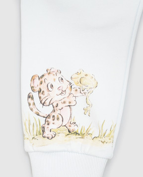Dolce&Gabbana Children's blue joggers with print L1JPKGG7P8H