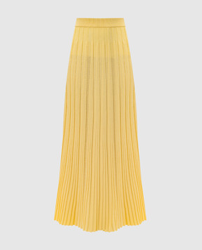 Balmain Yellow ribbed skirt GF1LD393KJ30