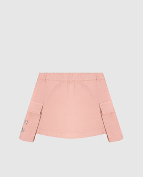Off-White Children's pink mini skirt with logo print 44GCY001F5F001