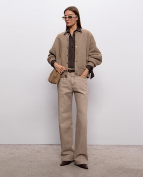 Brunello Cucinelli Beige cashmere bomber jacket M12719906P