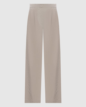 The Row Gray Iven pants with silk 10831W4403
