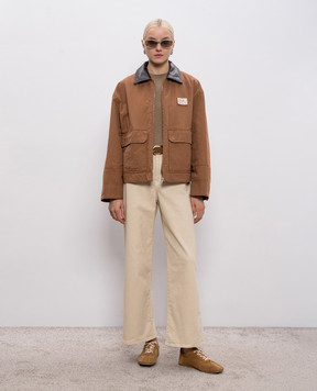 Max Mara Weekend Brown FRECCIA jacket with branded patch WKDFRECCIA