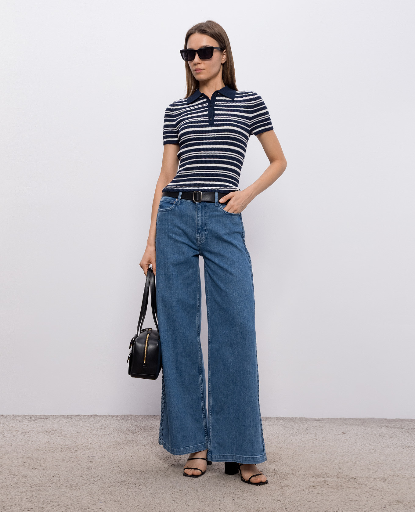 

Averie blue striped polo shirt Simkhai