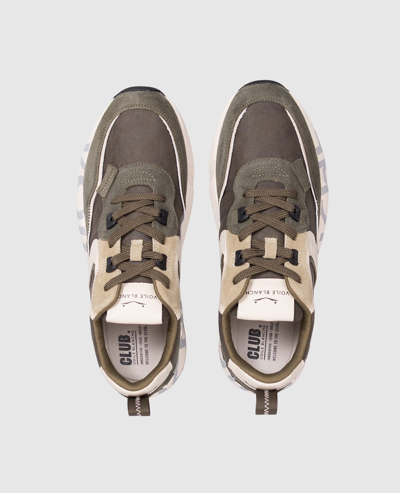 Green combination sneakers CLUB01 Voile Blanche 4