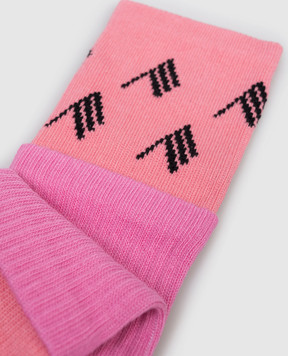 The Attico Pink long socks with logo 260WAK00024CCC132AA