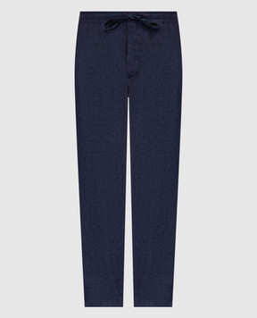 Canali Blue linen pants AE05958U97003