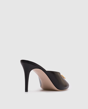 Valentino VLogo Black Leather Mules 8W2S0NQ4FLQ