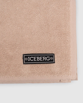 Iceberg Beige terry towel with logo pattern ICE26MTW01