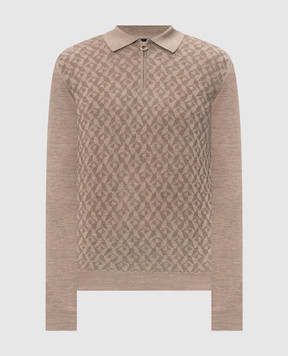 Stefano Ricci Beige wool, silk and cashmere polo shirt KE08024P30E26475
