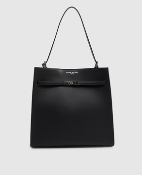 Gianni Notaro RUGA black leather bag with logo print 255RUGANIKEL