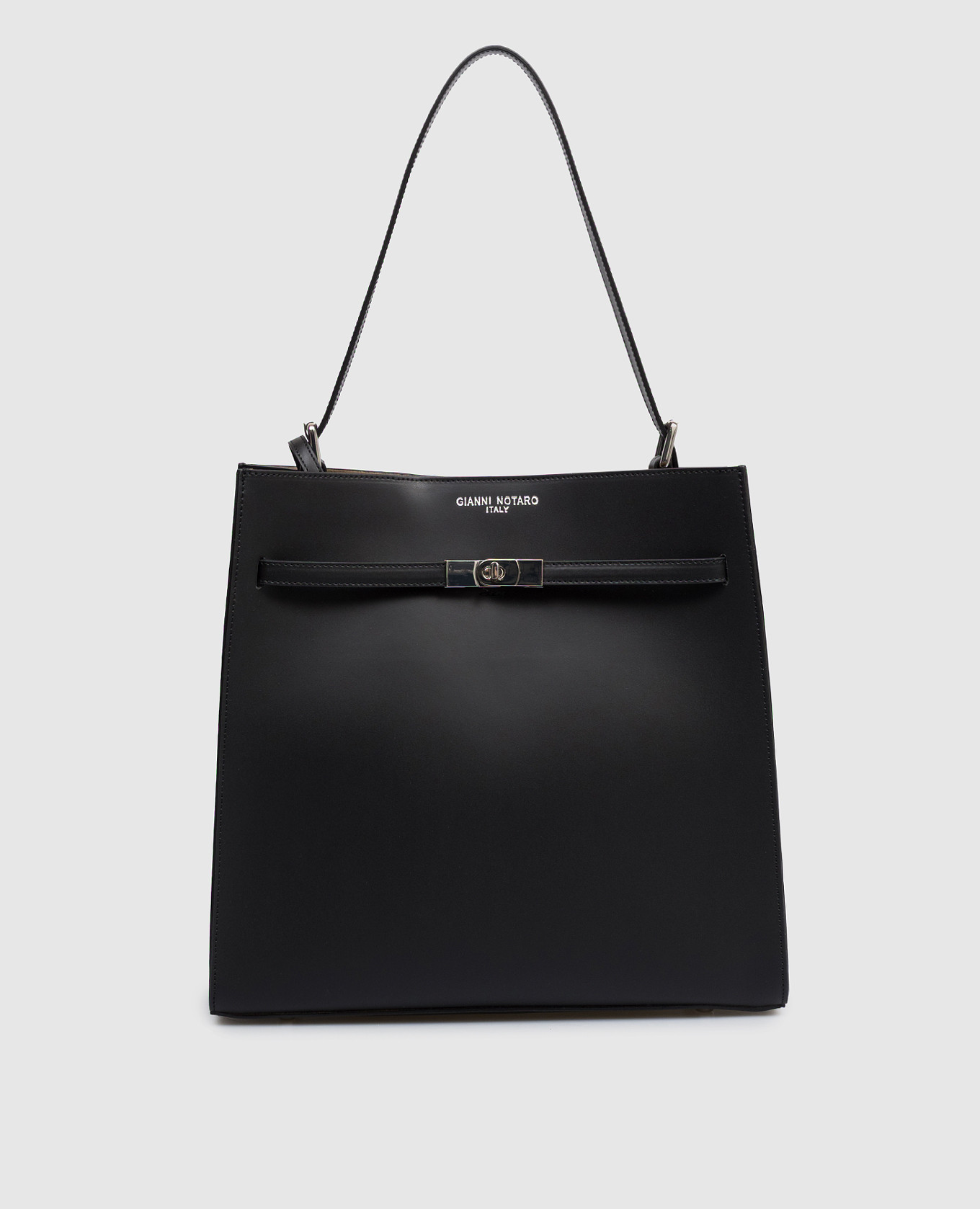 

RUGA black leather bag with logo print Gianni Notaro