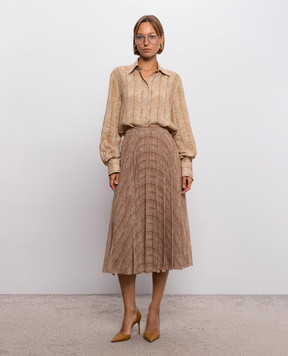 Ermanno Scervino Brown pleated skirt D492O365WNV