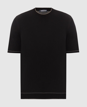 Bertolo Cashmere Black cotton T-shirt 90220400205658