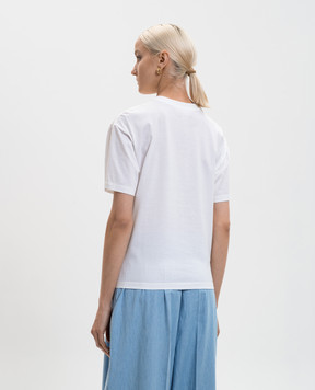 Twinset White T-shirt with branded embroidery 261TE2090