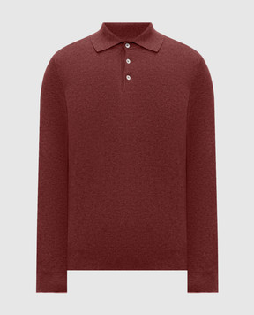 Brunello Cucinelli Burgundy cashmere polo shirt M2200295