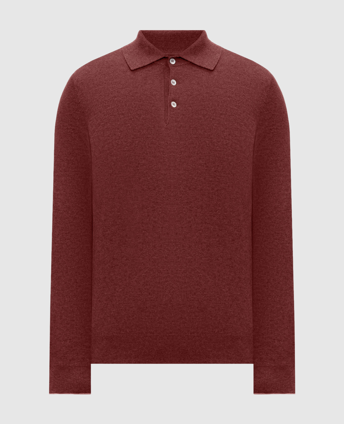 Burgundy cashmere polo shirt