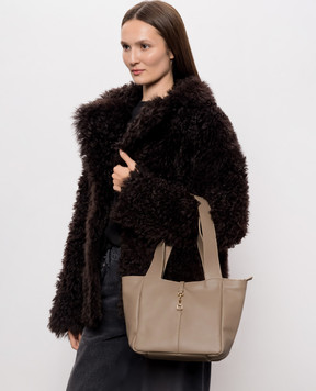 Christian Villa Beige leather tote bag 06682