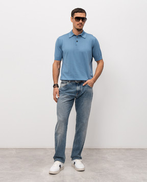 Dolce&Gabbana Blue jeans with logo patch GP02XDG8OV8