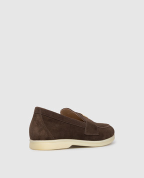 Babe Pay Pls Brown suede loafers with logo engraving 218108ZA