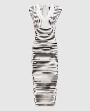 Balmain White midi dress with sequins FF0RJ195KI94