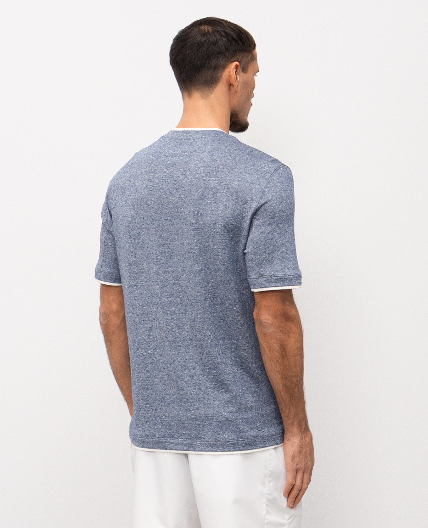 Blue linen t-shirt Brunello Cucinelli 4