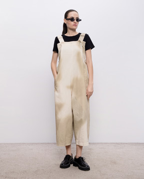 Y`S Yamamoto Beige jumpsuit with metallic spray effect YKD04006