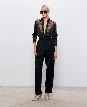 AMIRI Black blouse with lace AW426SH009