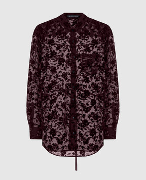 Ann Demeulemeester Elisabeth burgundy blouse with silk B0010219FA749