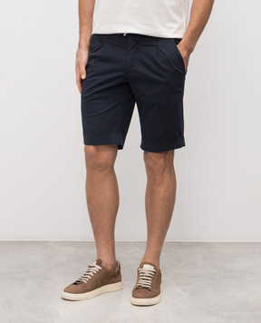 Enrico Mandelli Blue cotton shorts with lapels GYMSHO5653