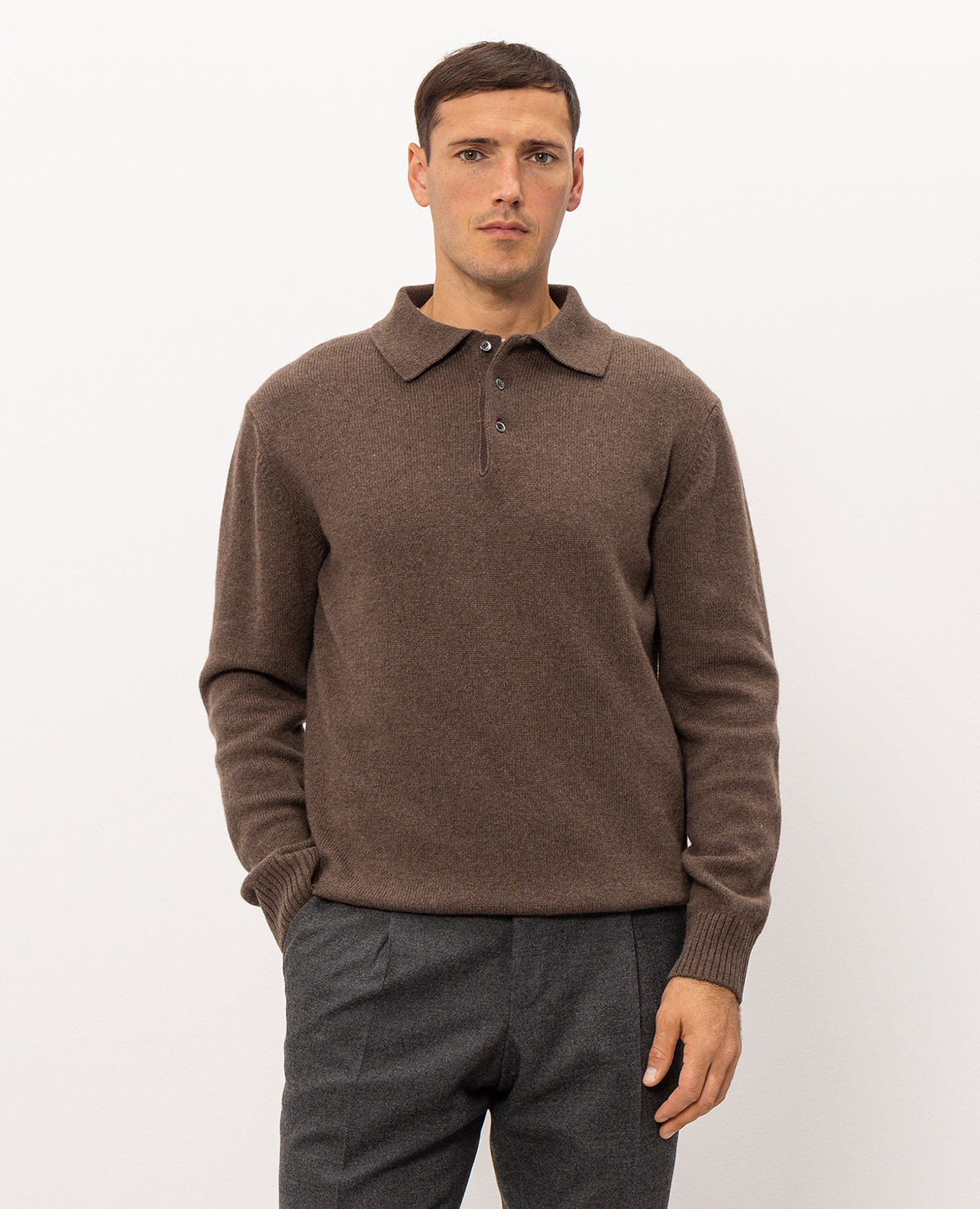 Brown wool and cashmere sweater Pini Parma 3