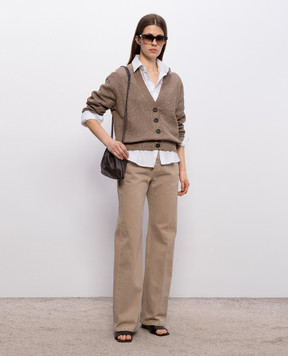 Brunello Cucinelli Beige jeans with logo patch M0H81P5568